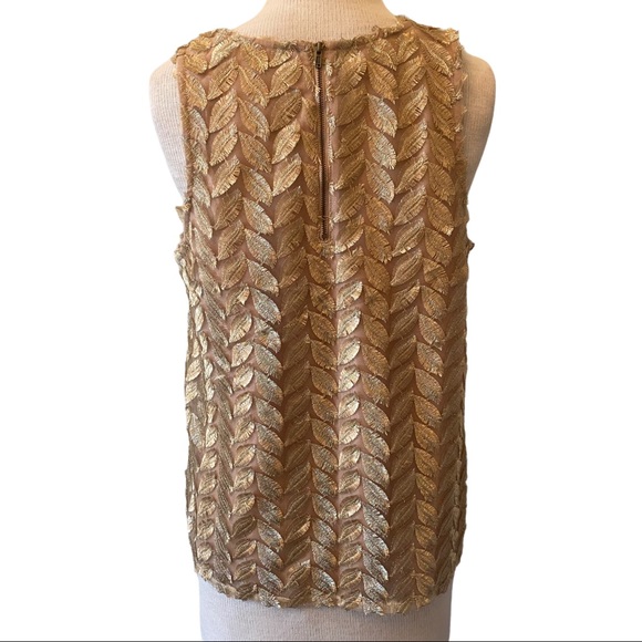 Anthropologie Sunday in Brooklyn Gold Leaf Top - Picture 5 of 10